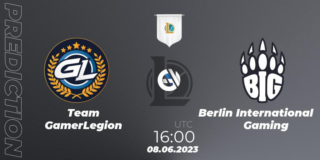Team GamerLegion - Berlin International Gaming: Maç tahminleri. 08.06.23, LoL, Prime League Summer 2023 - Group Stage