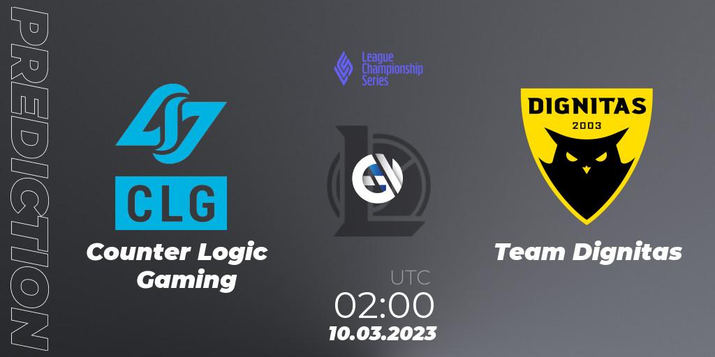 Counter Logic Gaming - Team Dignitas: Maç tahminleri. 10.03.23, LoL, LCS Spring 2023 - Group Stage