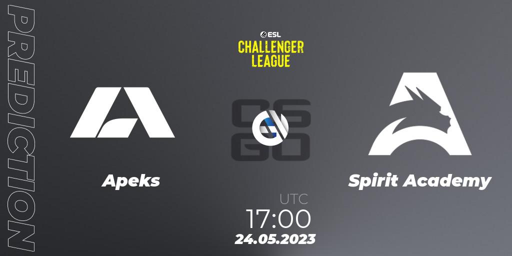 Apeks - Spirit Academy: Maç tahminleri. 24.05.2023 at 17:00, Counter-Strike (CS2), ESL Challenger League Season 45: Europe