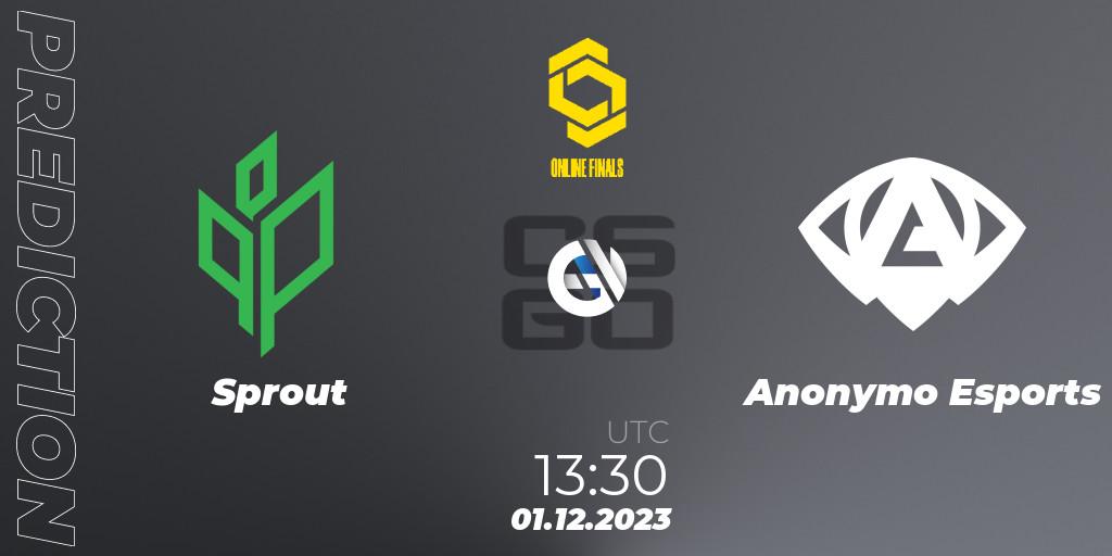 Sprout - Anonymo Esports: Maç tahminleri. 01.12.23, CS2 (CS:GO), CCT Online Finals #5