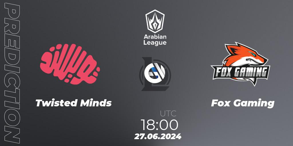 Twisted Minds - Fox Gaming: Maç tahminleri. 26.06.2024 at 21:00, LoL, Arabian League Summer 2024
