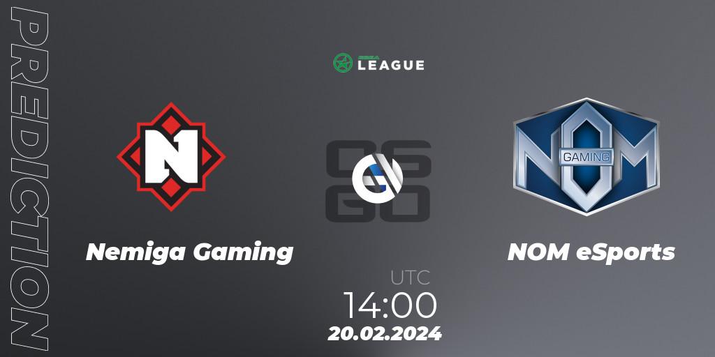 Nemiga Gaming - NOM eSports: Maç tahminleri. 20.02.24, CS2 (CS:GO), ESEA Season 48: Advanced Division - Europe
