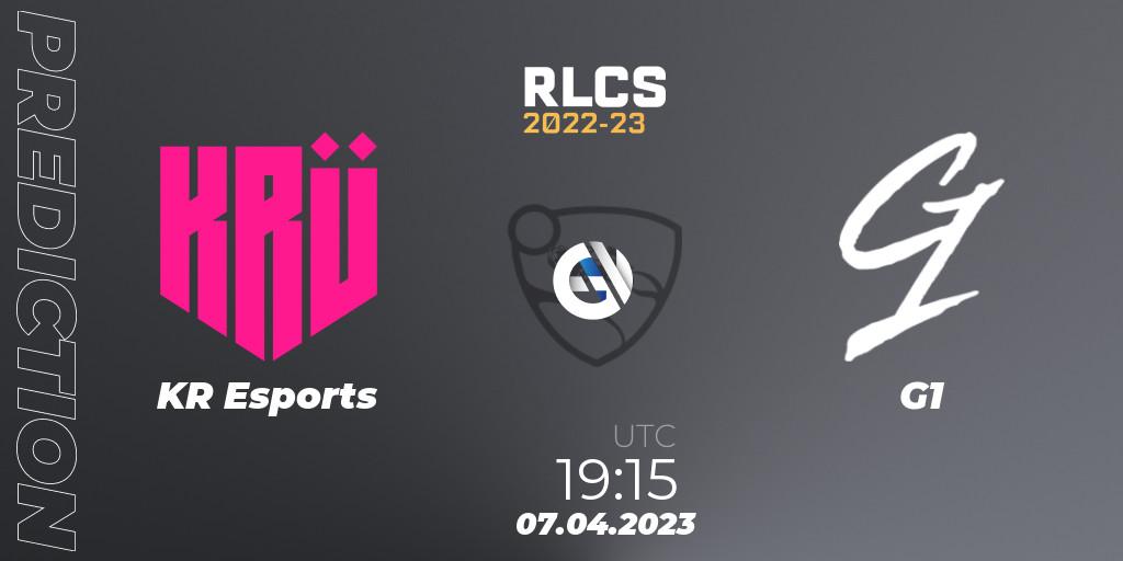 KRÜ Esports - G1: Maç tahminleri. 07.04.2023 at 22:45, Rocket League, RLCS 2022-23 - Winter Split Major
