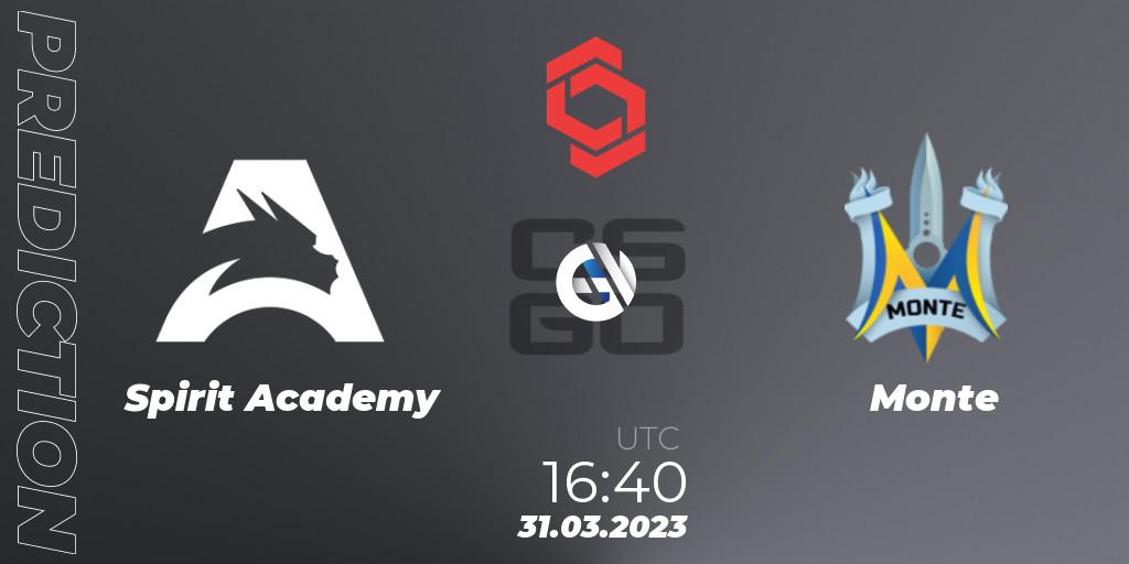 Spirit Academy - Monte: Maç tahminleri. 31.03.23, CS2 (CS:GO), CCT Central Europe Series #5