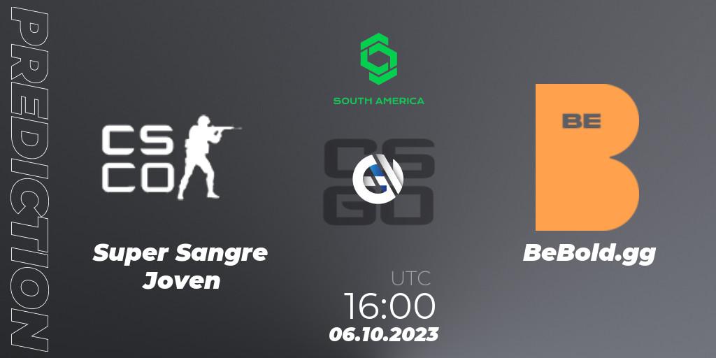 Super Sangre Joven - BeBold.gg: Maç tahminleri. 06.10.2023 at 16:00, Counter-Strike (CS2), CCT South America Series #12
