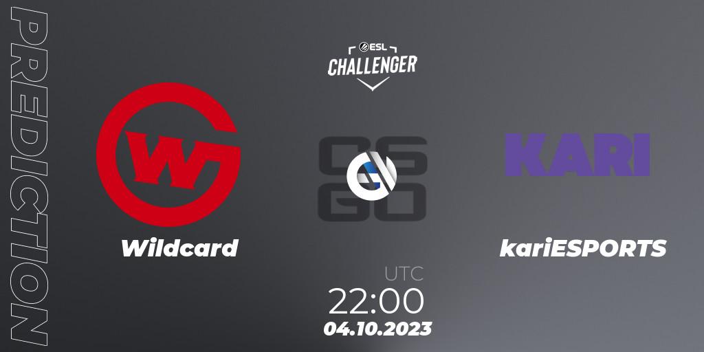 Wildcard - kariESPORTS: Maç tahminleri. 04.10.2023 at 22:10, Counter-Strike (CS2), ESL Challenger at DreamHack Winter 2023: North American Open Qualifier