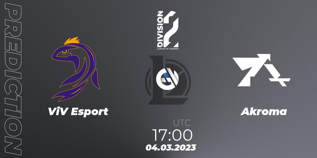 ViV Esport - Akroma: Maç tahminleri. 04.03.2023 at 17:00, LoL, LFL Division 2 Spring 2023 - Group Stage