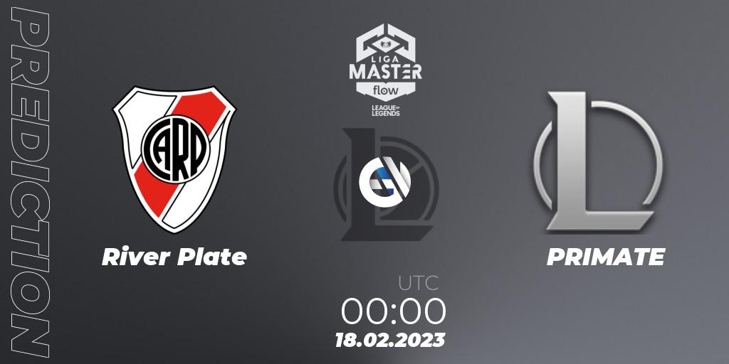 River Plate - PRIMATE: Maç tahminleri. 18.02.2023 at 00:00, LoL, Liga Master Opening 2023 - Group Stage