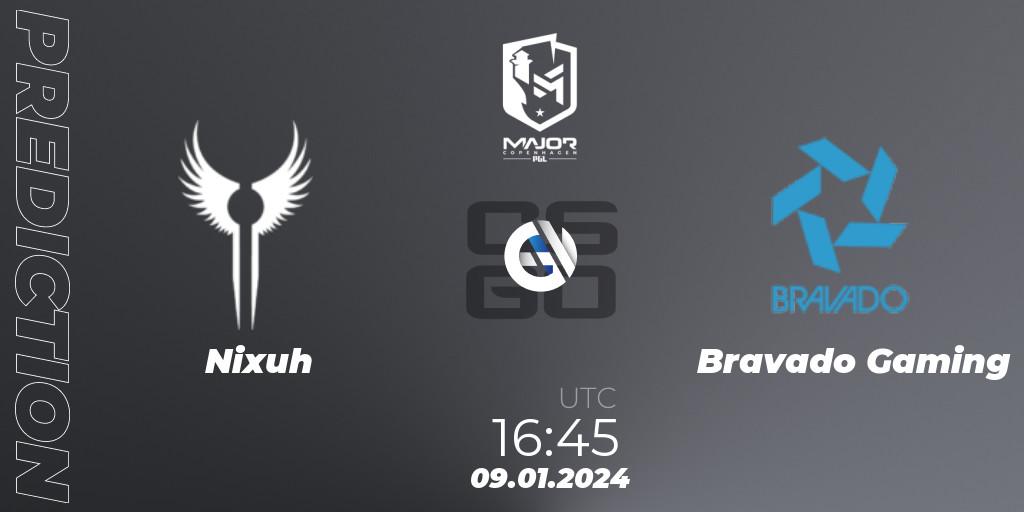 Nixuh - Bravado Gaming: Maç tahminleri. 09.01.24, CS2 (CS:GO), PGL CS2 Major Copenhagen 2024 South Africa RMR Open Qualifier