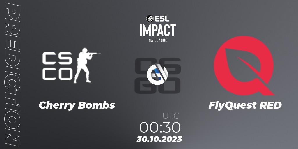 Cherry Bombs - FlyQuest RED: Maç tahminleri. 29.10.2023 at 23:30, Counter-Strike (CS2), ESL Impact League Season 4: North American Division