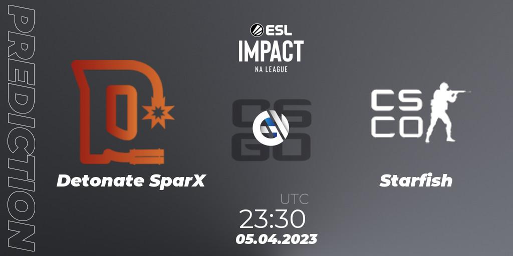 Detonate SparX - Starfish: Maç tahminleri. 05.04.23, CS2 (CS:GO), ESL Impact League Season 3: North American Division