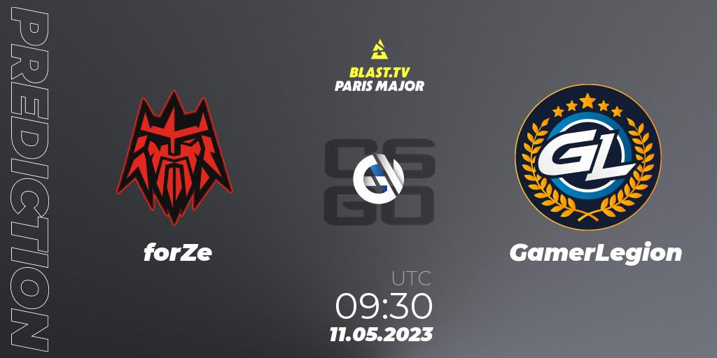 forZe - GamerLegion: Maç tahminleri. 11.05.2023 at 09:30, Counter-Strike (CS2), BLAST Paris Major 2023 Challengers Stage