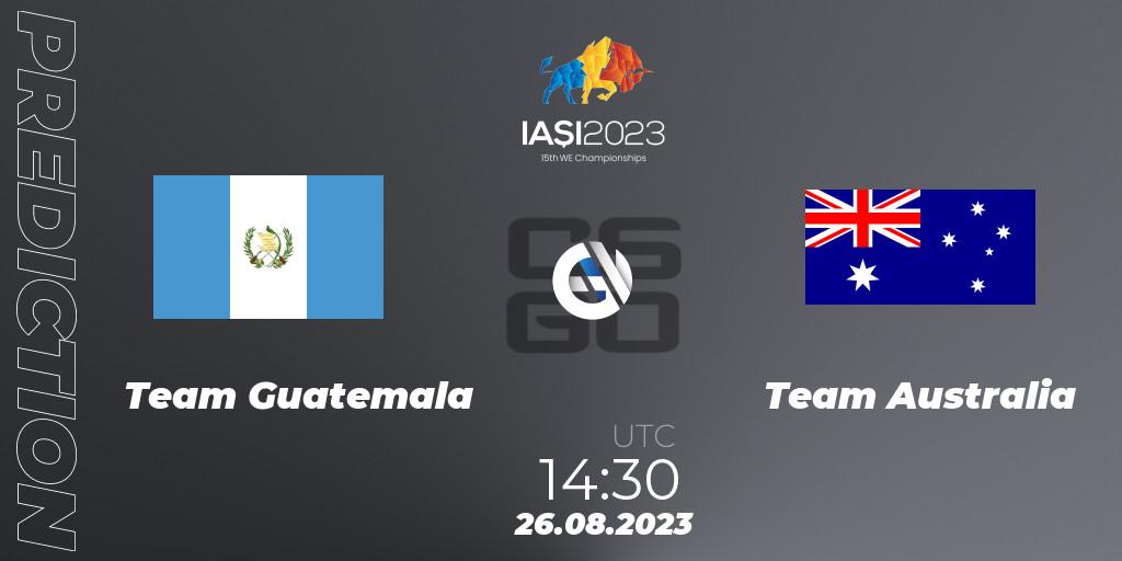 Team Guatemala - Team Australia: Maç tahminleri. 26.08.2023 at 17:30, Counter-Strike (CS2), IESF World Esports Championship 2023