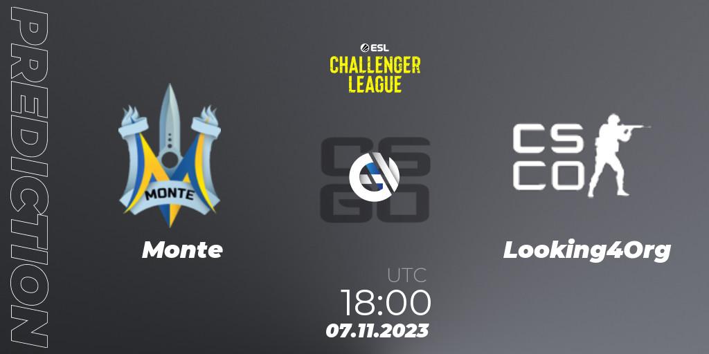 Monte - Looking4Org: Maç tahminleri. 07.11.2023 at 18:00, Counter-Strike (CS2), ESL Challenger League Season 46: Europe
