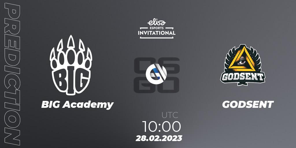 BIG Academy - GODSENT: Maç tahminleri. 28.02.2023 at 10:00, Counter-Strike (CS2), Elisa Invitational Winter 2023