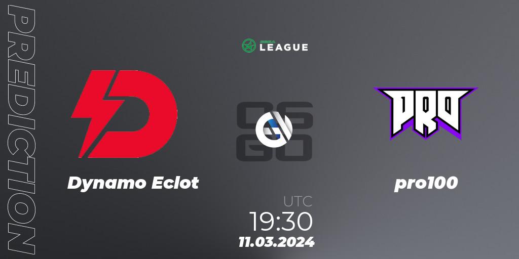 Dynamo Eclot - pro100: Maç tahminleri. 11.03.24, CS2 (CS:GO), ESEA Season 48: Main Division - Europe