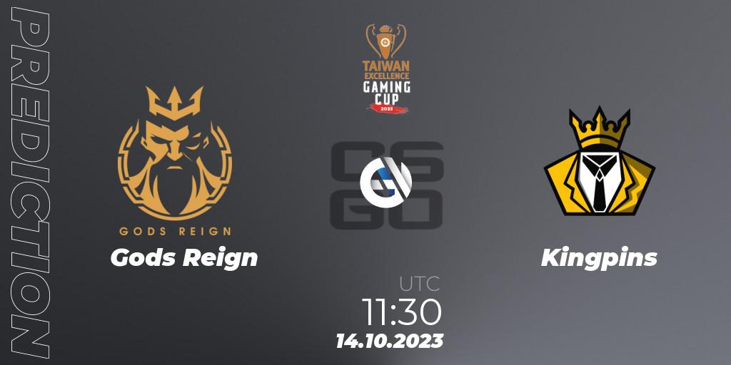 Gods Reign - Kingpins: Maç tahminleri. 14.10.2023 at 11:30, Counter-Strike (CS2), Taiwan Excellence Gaming Cup 2023