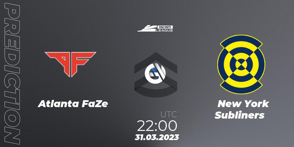 Atlanta FaZe - New York Subliners: Maç tahminleri. 31.03.2023 at 22:00, Call of Duty, Call of Duty League 2023: Stage 4 Major Qualifiers