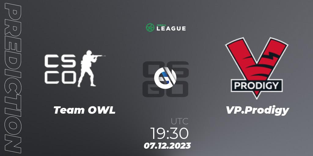 Team OWL - VP.Prodigy: Maç tahminleri. 07.12.2023 at 19:30, Counter-Strike (CS2), ESEA Season 47: Main Division - Europe