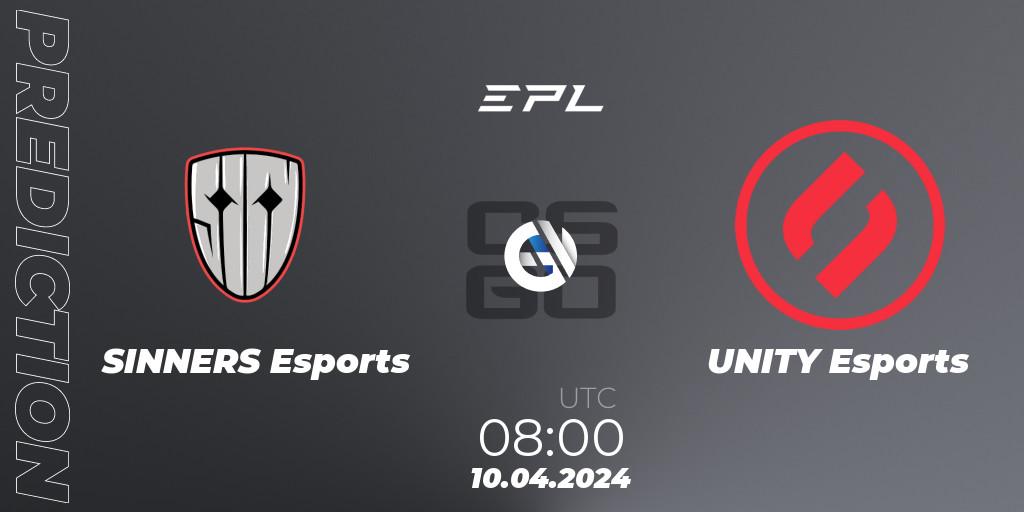 SINNERS Esports - UNITY Esports: Maç tahminleri. 10.04.2024 at 08:00, Counter-Strike (CS2), European Pro League Season 15