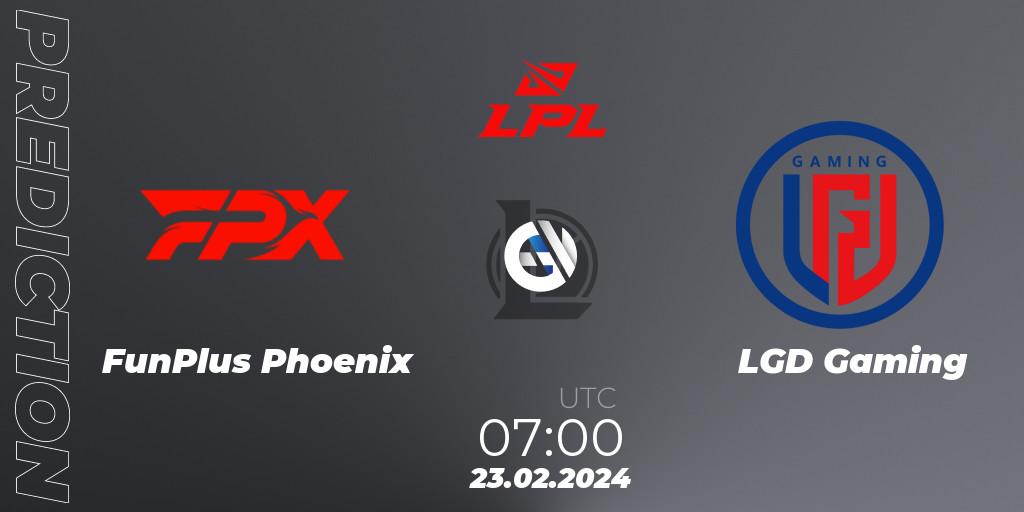 FunPlus Phoenix - LGD Gaming: Maç tahminleri. 23.02.24, LoL, LPL Spring 2024 - Group Stage