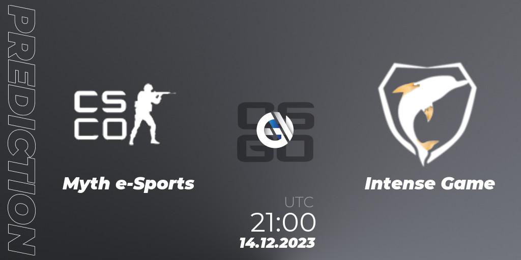 Myth e-Sports - Intense Game: Maç tahminleri. 14.12.2023 at 21:00, Counter-Strike (CS2), Gamers Club Liga Série A: December 2023