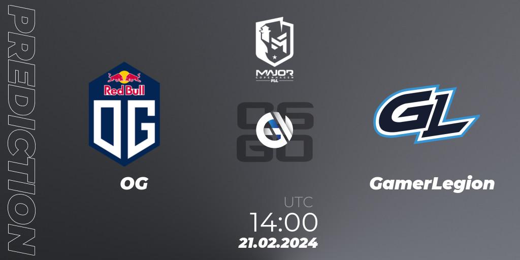 OG - GamerLegion: Maç tahminleri. 21.02.24, CS2 (CS:GO), PGL CS2 Major Copenhagen 2024: European RMR B