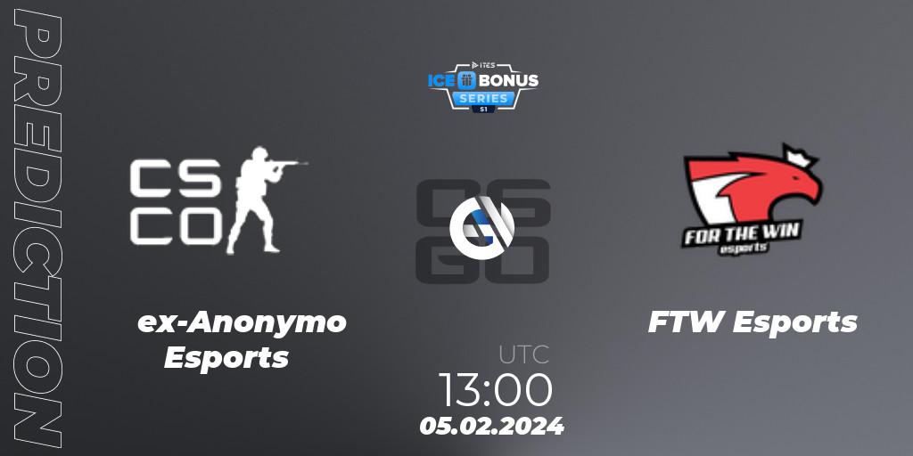 ex-Anonymo Esports - FTW Esports: Maç tahminleri. 05.02.2024 at 13:00, Counter-Strike (CS2), IceBonus Series #1