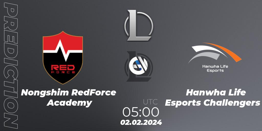 Nongshim RedForce Academy - Hanwha Life Esports Challengers: Maç tahminleri. 02.02.2024 at 05:00, LoL, LCK Challengers League 2024 Spring - Group Stage