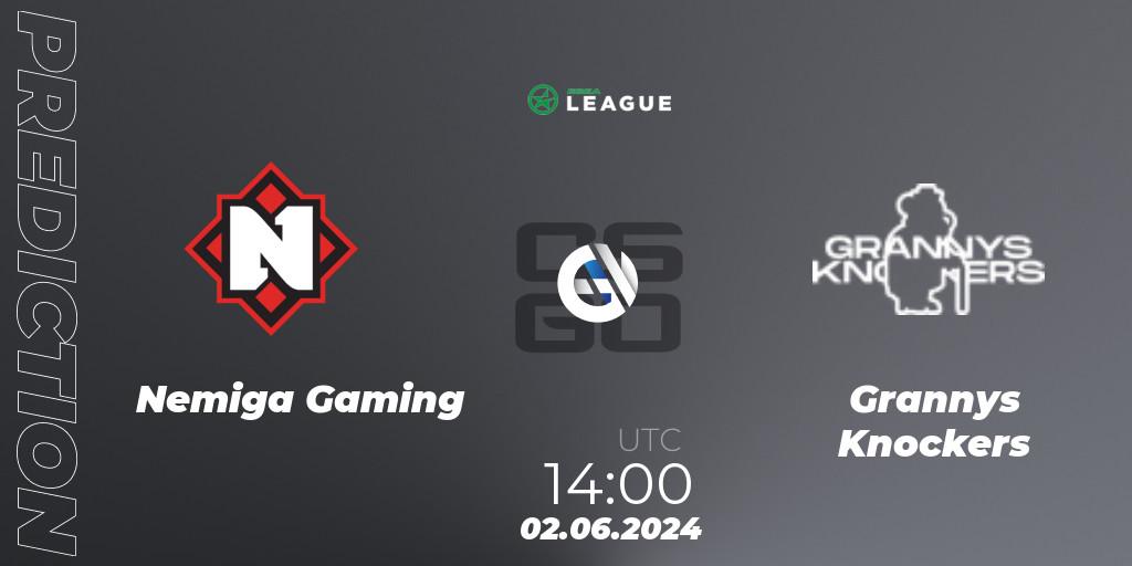 Nemiga Gaming - Grannys Knockers: Maç tahminleri. 02.06.2024 at 14:00, Counter-Strike (CS2), ESEA Season 49: Advanced Division - Europe