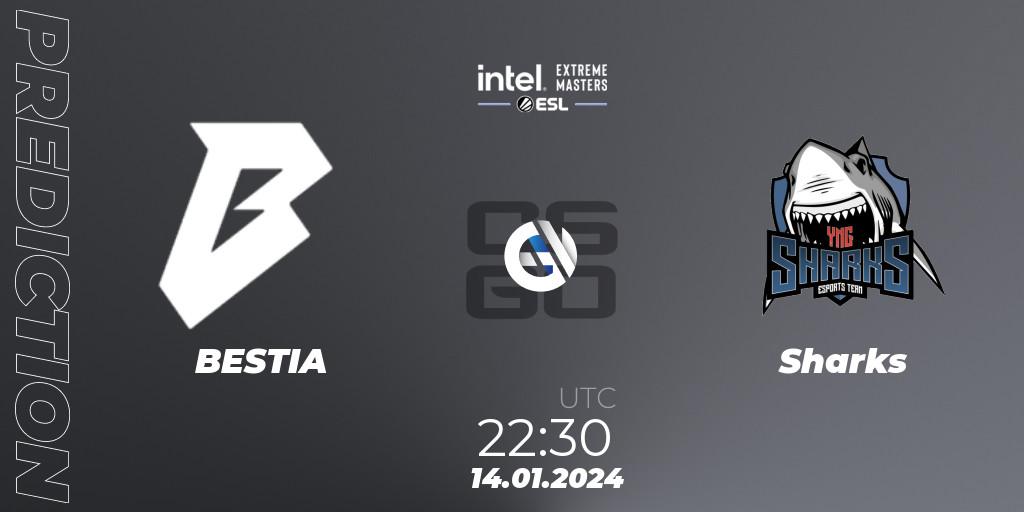 BESTIA - Sharks: Maç tahminleri. 14.01.2024 at 22:30, Counter-Strike (CS2), Intel Extreme Masters China 2024: South American Open Qualifier #1
