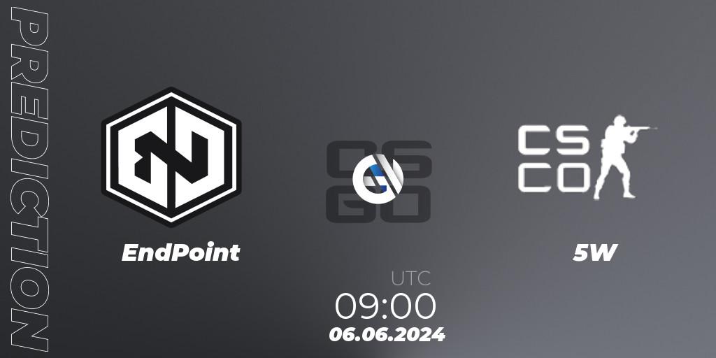 EndPoint - 5W Gaming: Maç tahminleri. 06.06.2024 at 09:00, Counter-Strike (CS2), Regional Clash Arena Europe