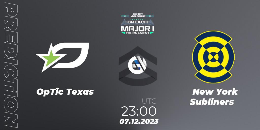 OpTic Texas - New York Subliners: Maç tahminleri. 08.12.2023 at 23:30, Call of Duty, Call of Duty League 2024: Stage 1 Major Qualifiers