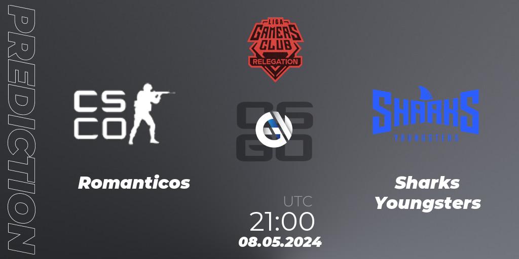 Romanticos - Sharks Youngsters: Maç tahminleri. 08.05.2024 at 21:00, Counter-Strike (CS2), Gamers Club Liga Série A Relegation: May 2024