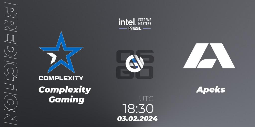 Complexity Gaming - Apeks: Maç tahminleri. 03.02.24, CS2 (CS:GO), IEM Katowice 2024
