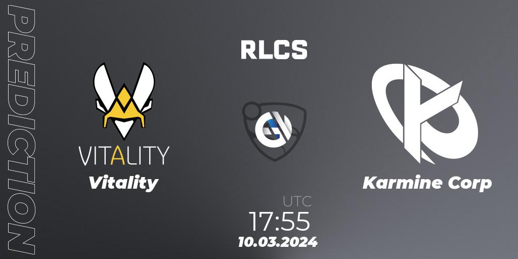 Vitality - Karmine Corp: Maç tahminleri. 10.03.2024 at 17:55, Rocket League, RLCS 2024 - Major 1: Europe Open Qualifier 3