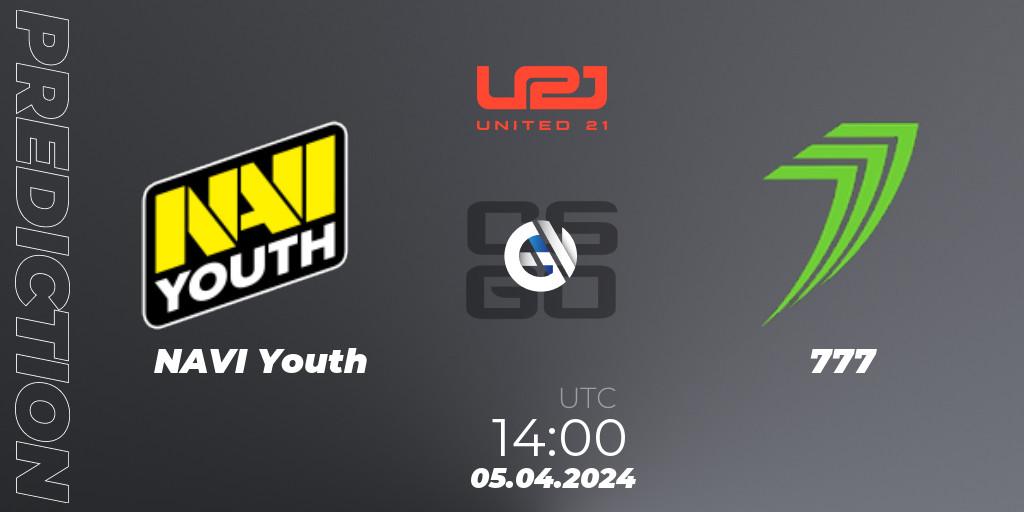 NAVI Youth - 777: Maç tahminleri. 05.04.2024 at 14:00, Counter-Strike (CS2), United21 Season 12: Division 2