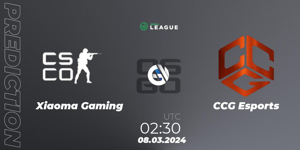 Xiaoma Gaming - CCG Esports: Maç tahminleri. 08.03.2024 at 02:30, Counter-Strike (CS2), ESEA Season 48: Advanced Division - North America