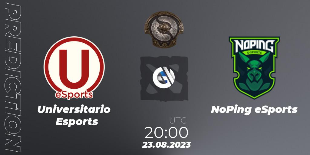 Universitario Esports - NoPing eSports: Maç tahminleri. 23.08.2023 at 20:53, Dota 2, The International 2023 - South America Qualifier