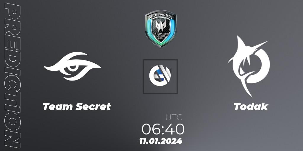 Team Secret - Todak: Maç tahminleri. 11.01.24, VALORANT, Asia Pacific Predator League 2024