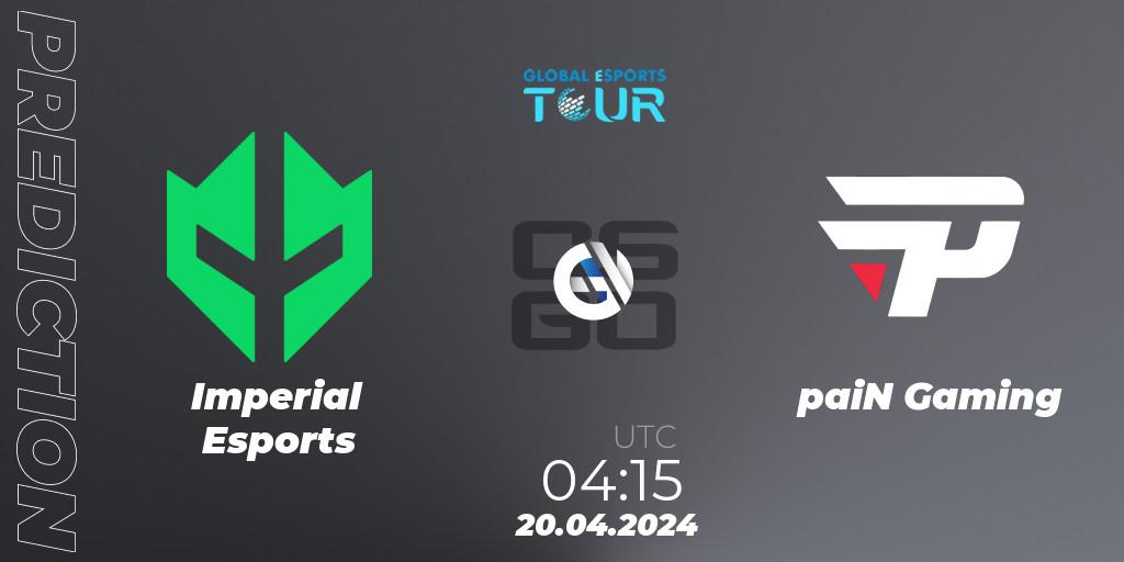 Imperial Esports - paiN Gaming: Maç tahminleri. 20.04.24, CS2 (CS:GO), Global Esports Tour Rio de Janeiro 2024