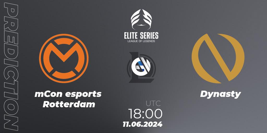 mCon esports Rotterdam - Dynasty: Maç tahminleri. 11.06.2024 at 18:00, LoL, Elite Series Summer 2024