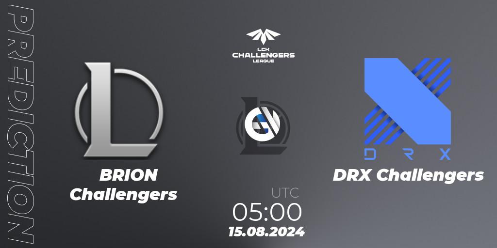 BRION Challengers - DRX Challengers: Maç tahminleri. 15.08.2024 at 05:00, LoL, LCK Challengers League 2024 Summer - Group Stage