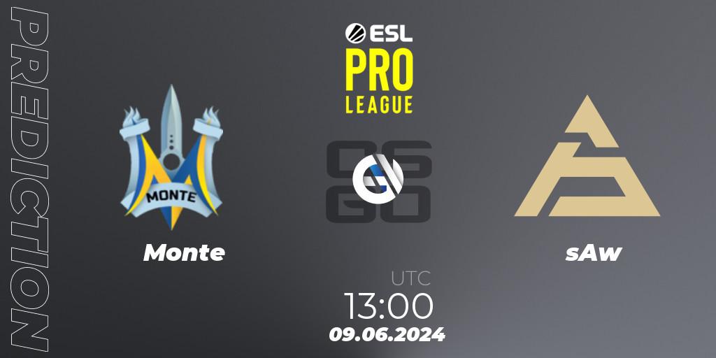 Monte - sAw: Maç tahminleri. 09.06.2024 at 13:00, Counter-Strike (CS2), ESL Pro League Season 20: European Conference