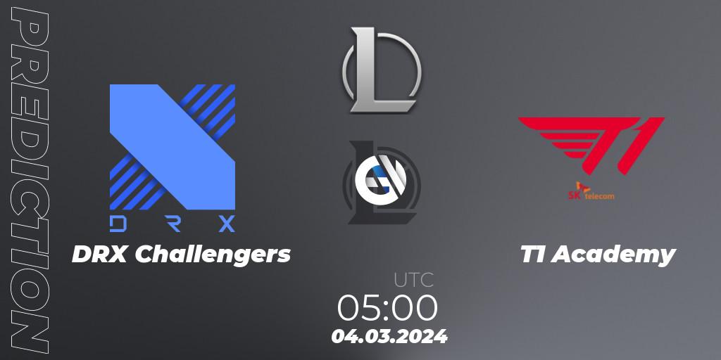 DRX Challengers - T1 Academy: Maç tahminleri. 04.03.24, LoL, LCK Challengers League 2024 Spring - Group Stage