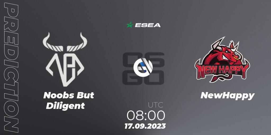 Noobs But Diligent - NewHappy: Maç tahminleri. 17.09.2023 at 08:00, Counter-Strike (CS2), ESEA Cash Cup: Asia - Summer 2023 #1