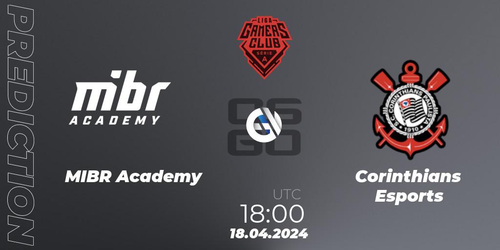 MIBR Academy - Corinthians Esports: Maç tahminleri. 02.05.2024 at 19:00, Counter-Strike (CS2), Gamers Club Liga Série A: April 2024
