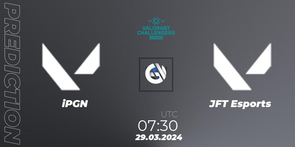 iPGN - JFT Esports: Maç tahminleri. 29.03.2024 at 07:30, VALORANT, VALORANT Challengers 2024 Oceania: Split 1