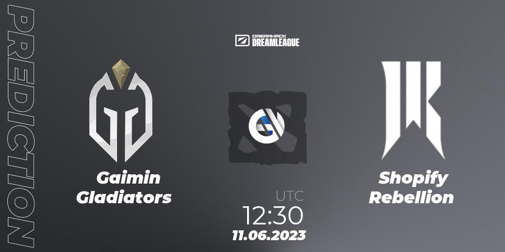 Gaimin Gladiators - Shopify Rebellion: Maç tahminleri. 11.06.23, Dota 2, DreamLeague Season 20 - Group Stage 1