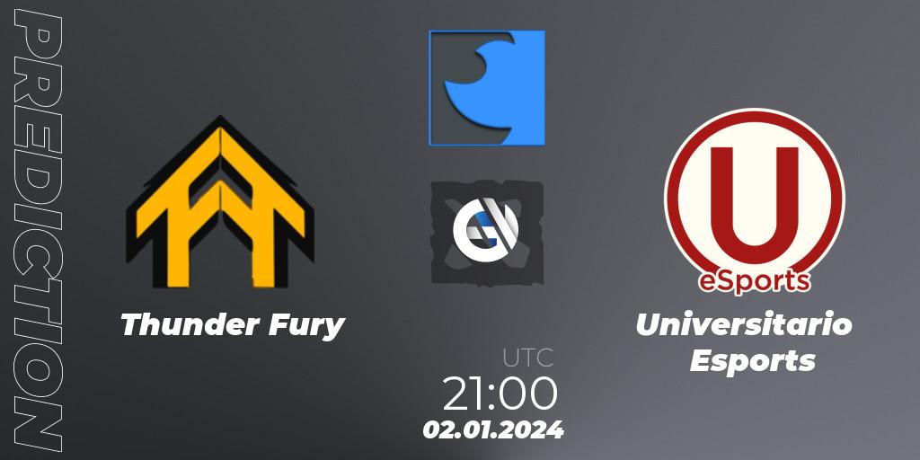Thunder Fury - Universitario Esports: Maç tahminleri. 02.01.2024 at 21:00, Dota 2, FastInvitational DotaPRO Season 2